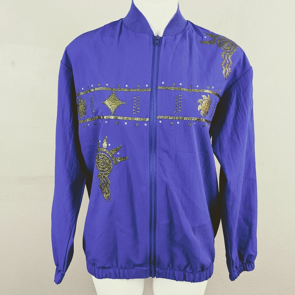 VTG Celestial Purple Gold Sun Astrological Jacket
